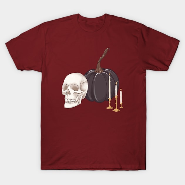 Skull pumpkin T-Shirt by Milatoo